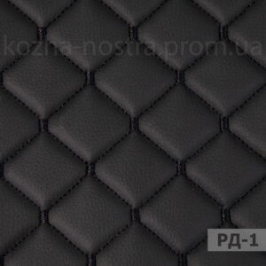 Alternative view of Автомобильный кожзаменитель стёганный на поролоне чёрный